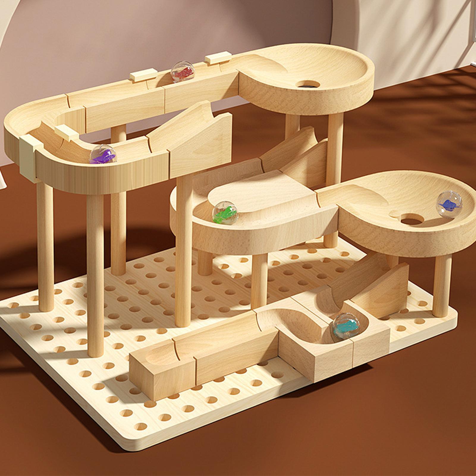 Board Game Race Track - Wooden Marble Maze Race Track Game
