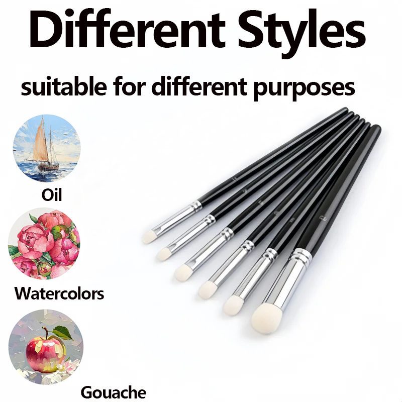 Miniature Painting Set - 6cs Round Detail Paint Dry Brush