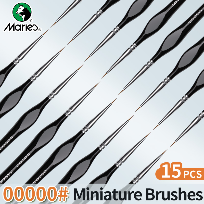Miniature Painting Set - 10/12/15pcs 00000 Marie's Miniature Paint Brushes,