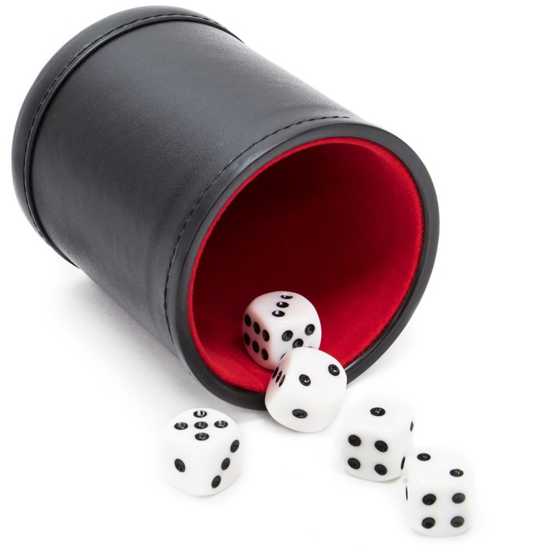 Board Game Yahtzee - Leather Dice Cup Silent Shaking With