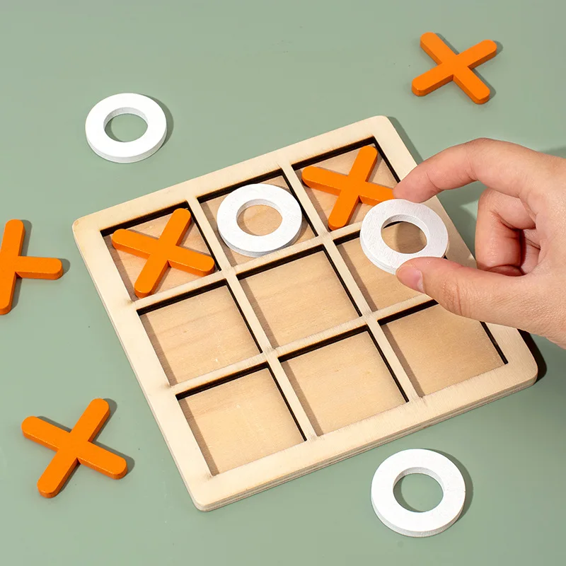 5pcs Wooden Tic Tac Toe Game D - đánh giá và giá Board Game Template