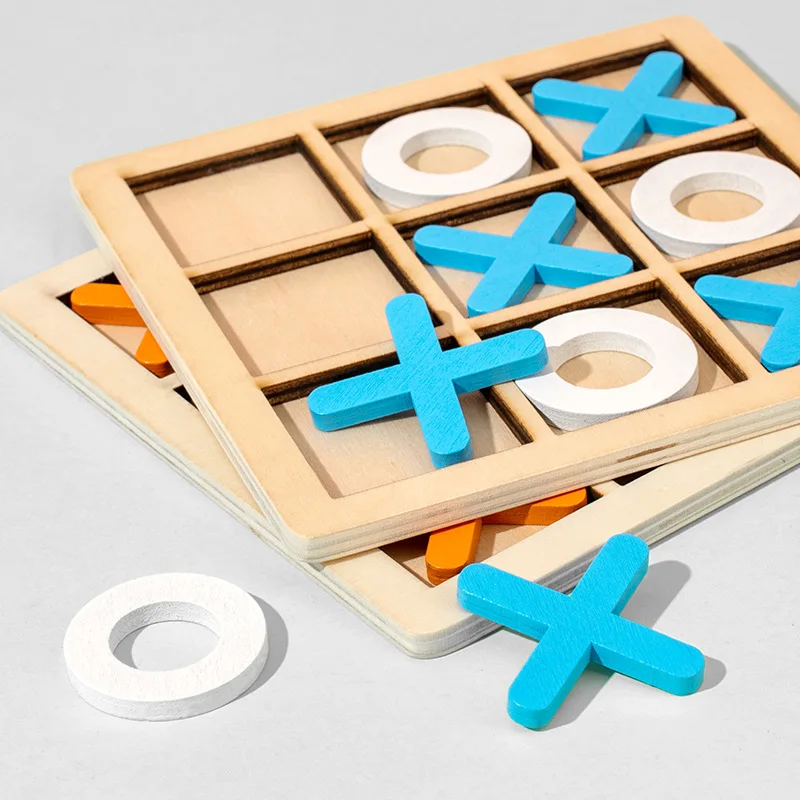 5pcs Wooden Tic Tac Toe Game D - đánh giá và giá Board Game Template
