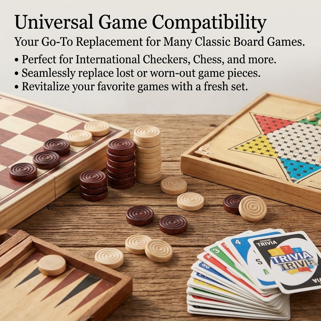 24 Pcs/Set Wooden Round Checke - đánh giá và giá Board Game Vantage