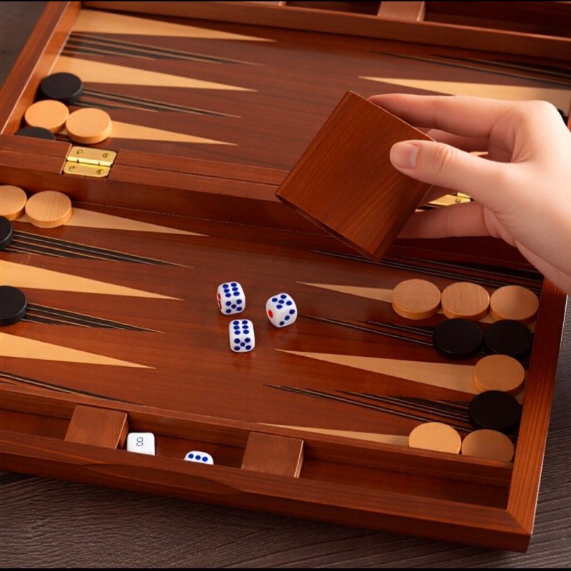 Solid Wood Backgammon 11-19 In - đánh giá và giá Board Game Vantage