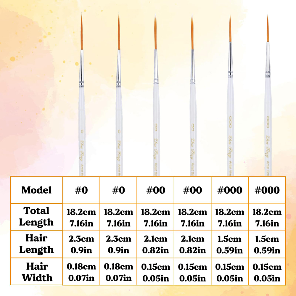 6pcs/set Script Paint Brushes  - đánh giá và giá Miniature Painting Set