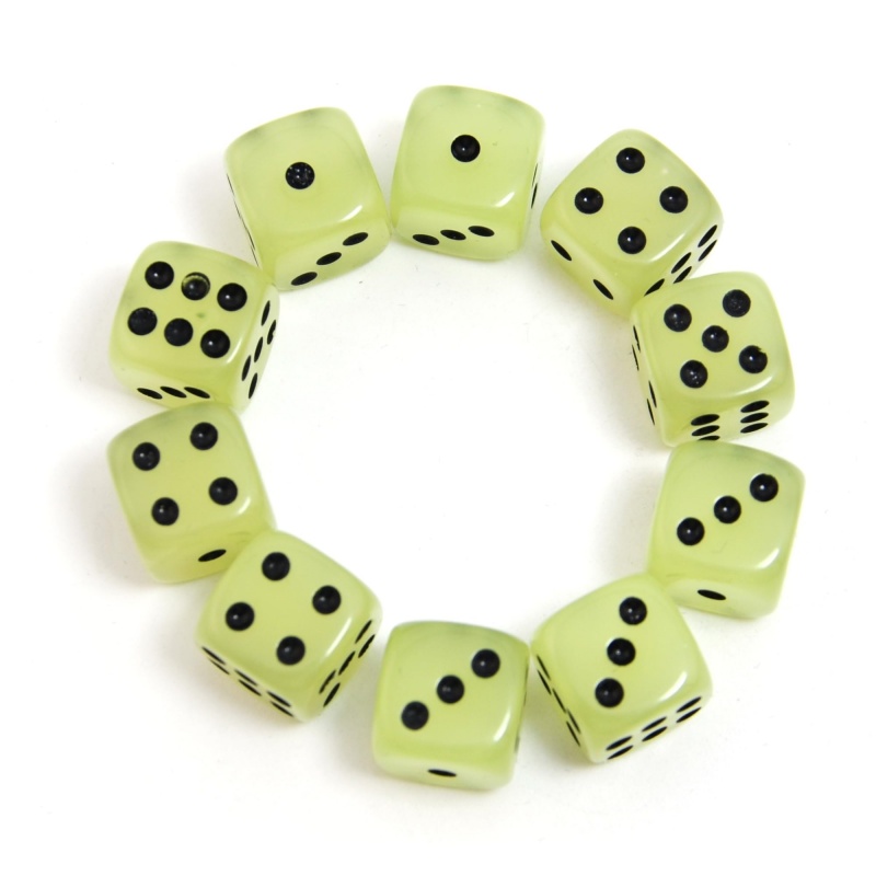 10-Pack  D6 6 Faces Dice Glow  - đánh giá và giá Board Game Yahtzee