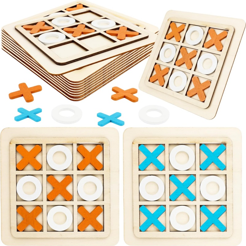 Wooden Tic Tac Toe Games Puzzl - đánh giá và giá Board Game Template
