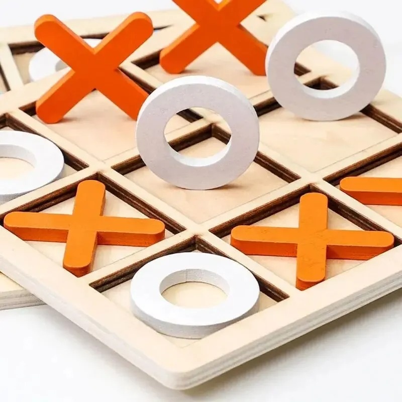 Wooden Tic Tac Toe Games Puzzl - đánh giá và giá Board Game Template