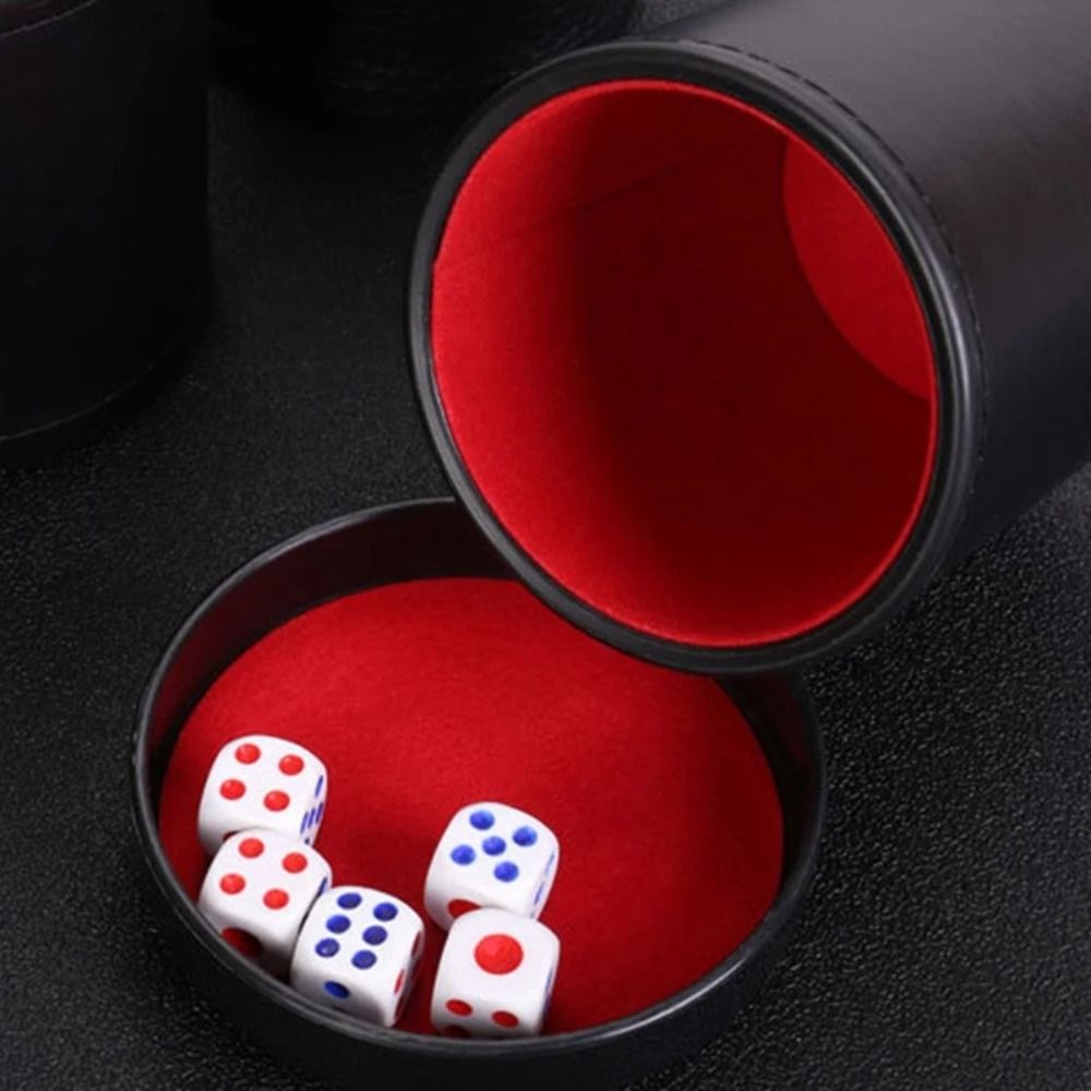 Green Red Leather Dice Cup wit - đánh giá và giá Board Game Yahtzee