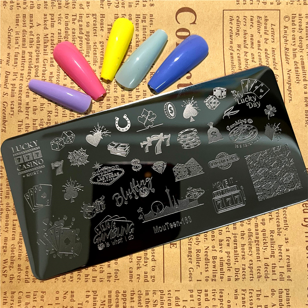 Playing Card Pattern Nail Stam - đánh giá và giá Board Game Template