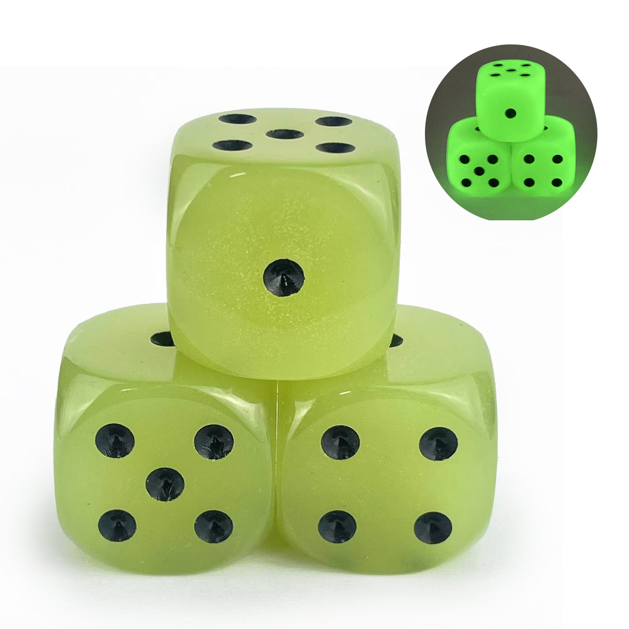 3-Pack 30mm D6  Glow in The Da - đánh giá và giá Board Game Yahtzee