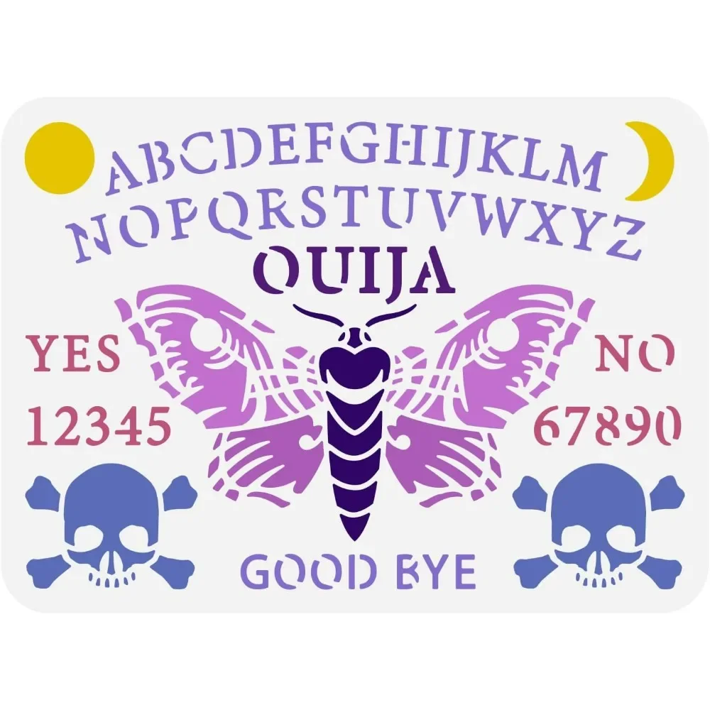 Ouija Board Stencil 8.3x11.7in - đánh giá và giá Board Game Template